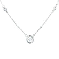 Star Ring Lab Grown Diamond Necklace | Scattered Diamonds Along the Chain, Centered Sparkling Diamond