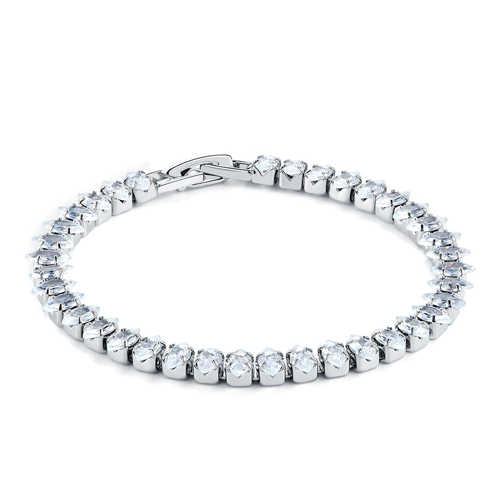Full-Pavé Lab Grown Diamond Bracelet｜ White Gold Radiance, Radiant Against the Skin