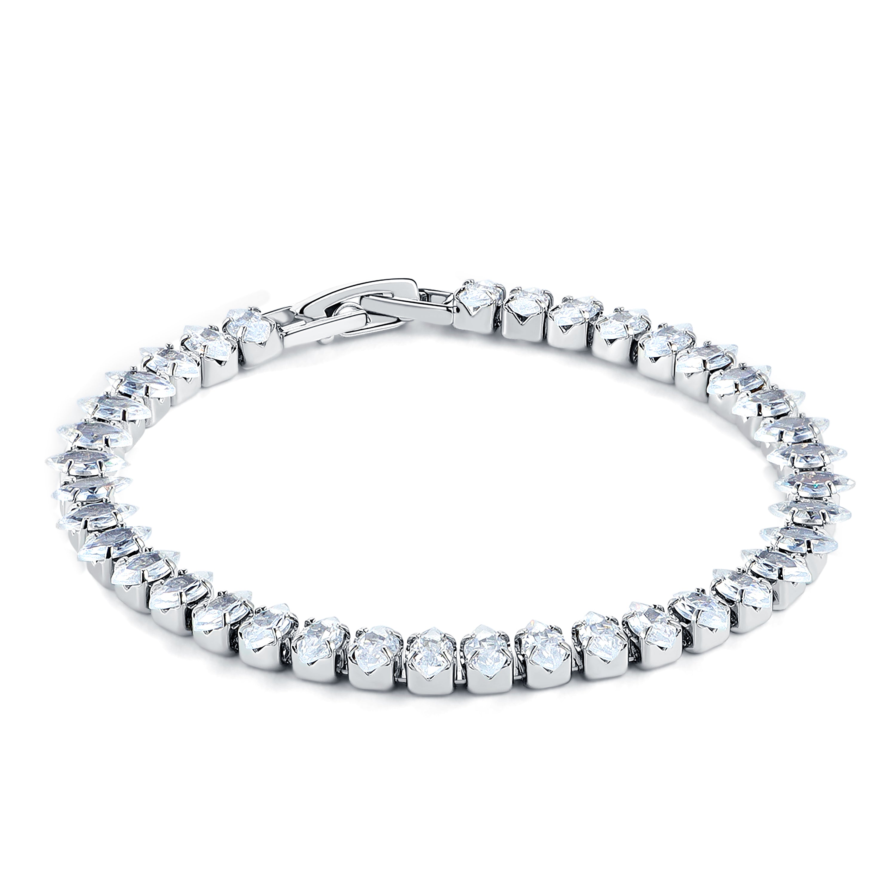 Full-Pavé Lab Grown Diamond Bracelet｜ White Gold Radiance, Radiant Against the Skin