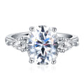 Oval Cut Lab Grown Diamond Ring | Three Stone Design with Radiant Full Diamond Setting