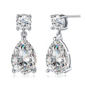 Waterdrop Double Diamond Lab Grown Diamond Earrings｜White Gold Radiance