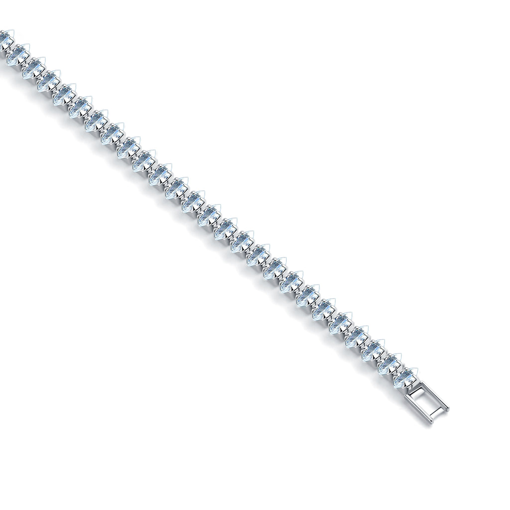 Full-Pavé Lab Grown Diamond Bracelet｜ White Gold Radiance, Radiant Against the Skin